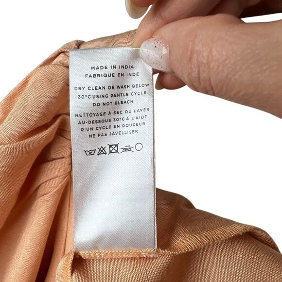 NWT Loeffler Randall Carmina Curve Seam Puff Sleeve Dress Cipria Peach Size 4 (0 - Picture 14 of 15